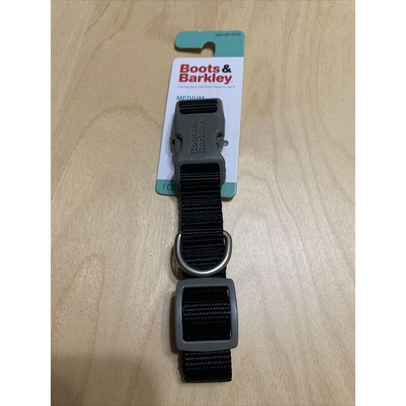 Boots & Barkley Med Dog Collar Black 3/4x10-16in